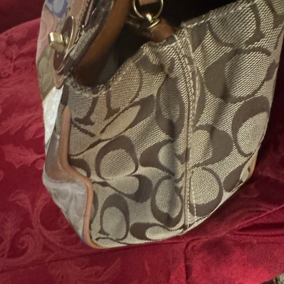 Coach Leather Suede & Canvas Patchwork Bag # F13335 - Picture 6 of 11